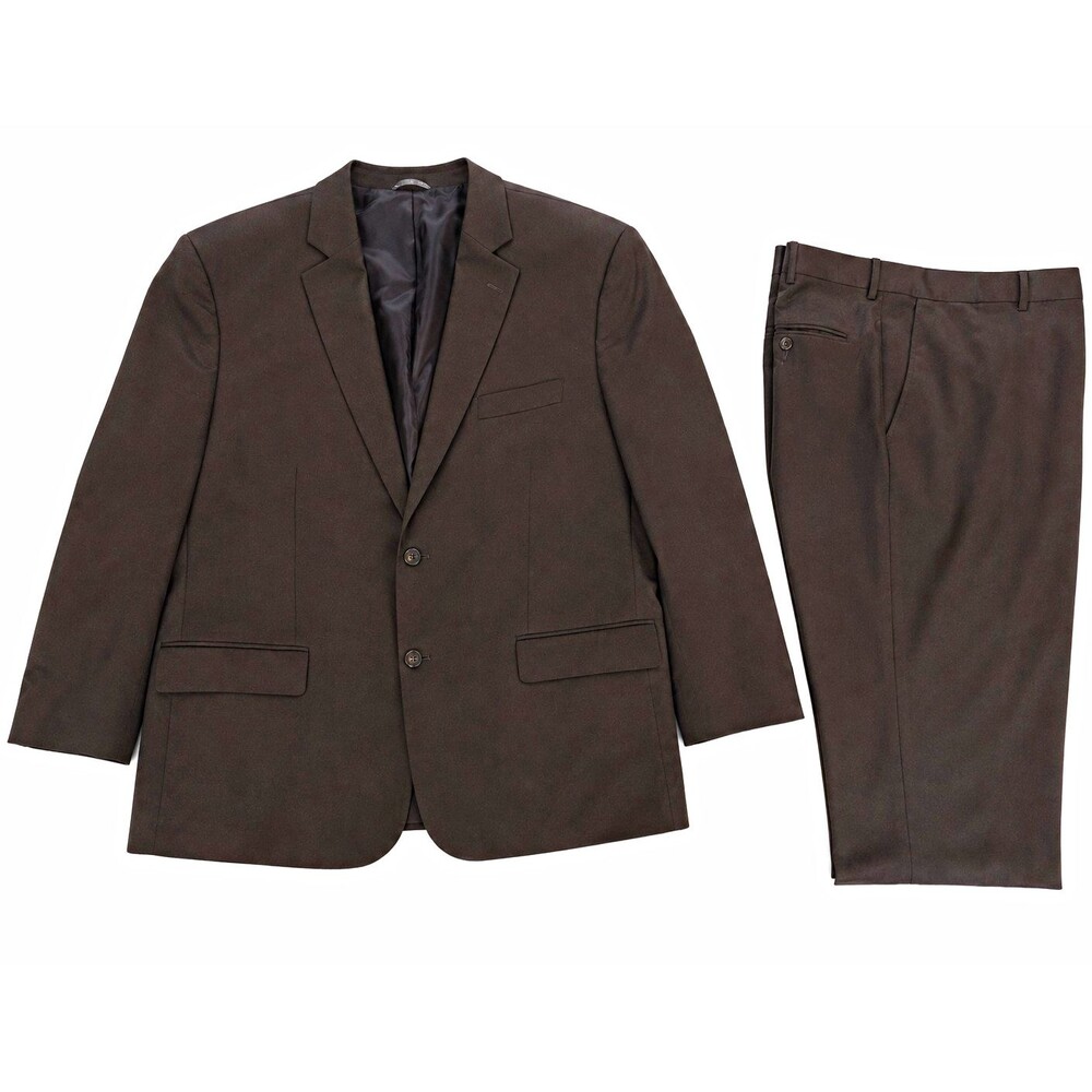 Oak Hill Men's 52R Suit Brown 2 Button Jacket 46x30 Pants 2 Piece Business